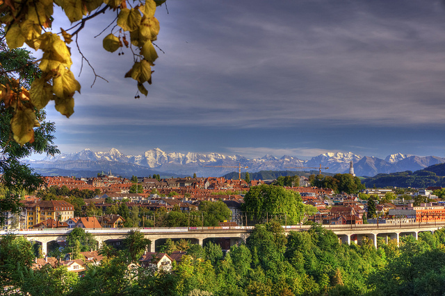 Bern, and mountains behind