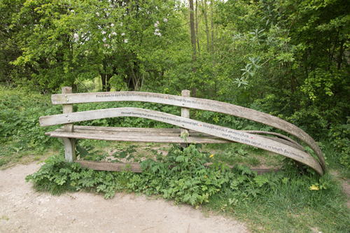 Goodmanham carved poetry bench