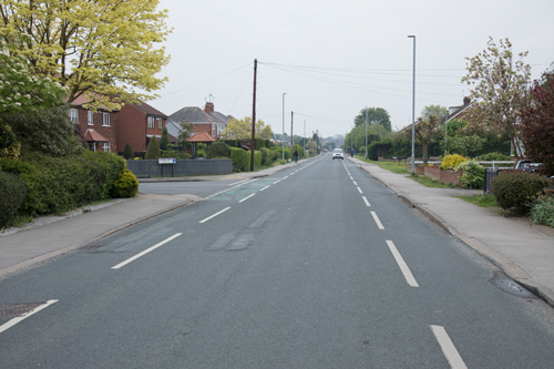 Cycle lanes on Woodhall Way
