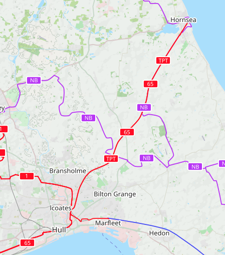 Hull to Hornsea overview map