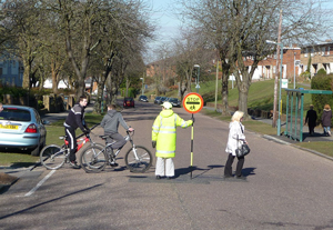 Lollipop Lady and crossing