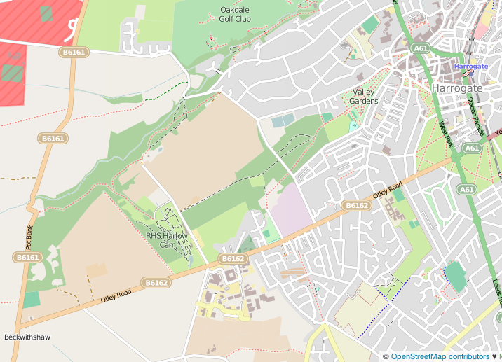 Map showing Otley Road, Harrogate Map showing Otley Road, Harrogate