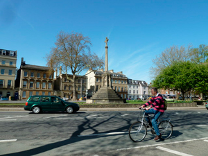 Person cycling in Oxford