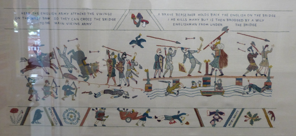 Stamford Bridge Tapestry, the beserker on the bridge