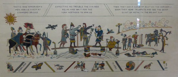 Stamford Bridge Tapestry, the armies arrive at Stamford Bridge