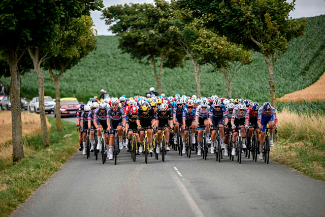 The peloton on Stage 2
