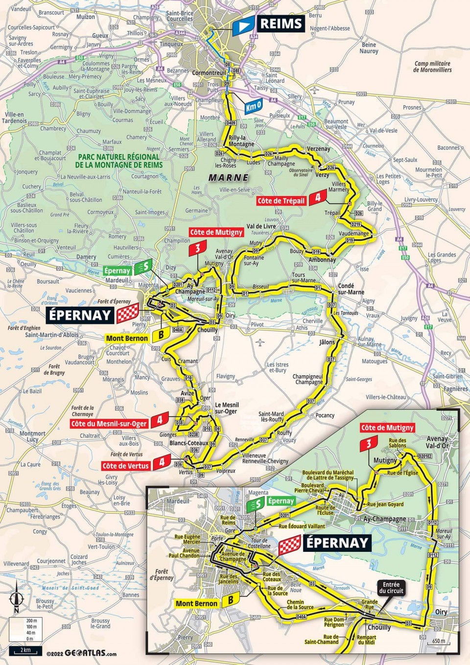 Map of Stage 3 TDF Femmes 2022