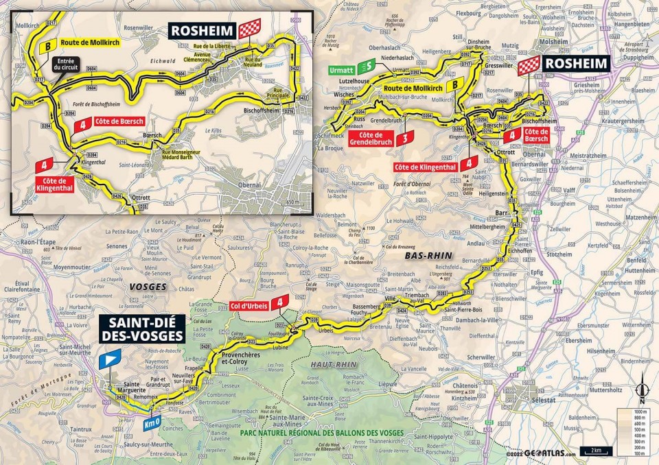 Map of Stage 6 TDF Femmes 2022