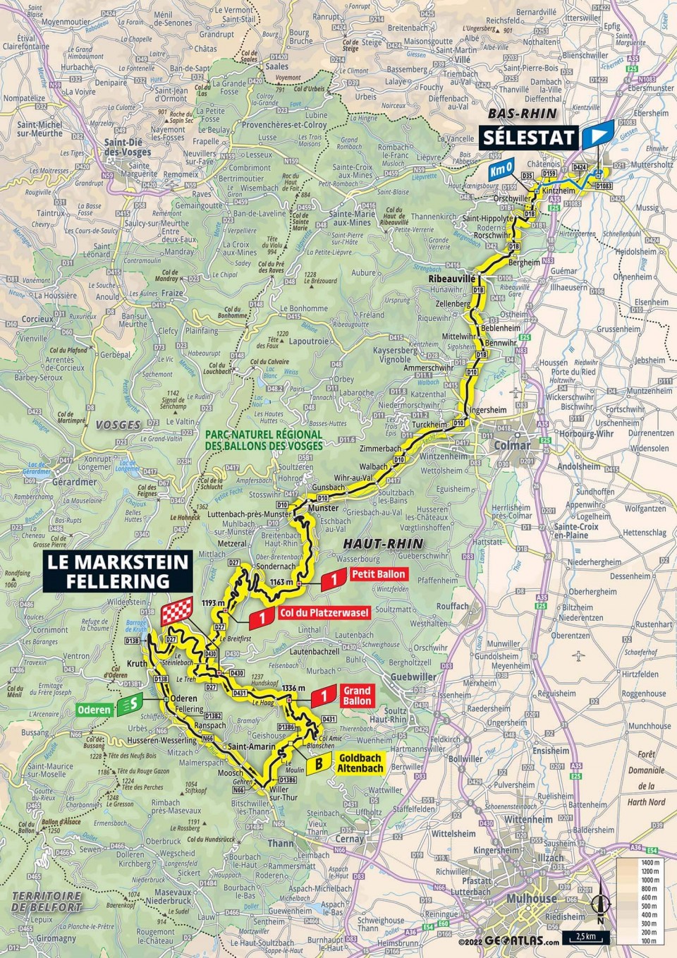 Map of Stage 7 TDF Femmes 2022