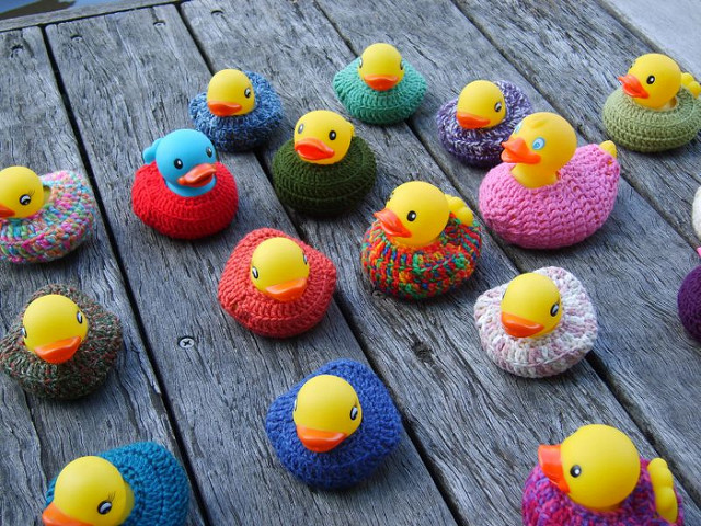 Yarnbomb ducks Yarnbomb ducks